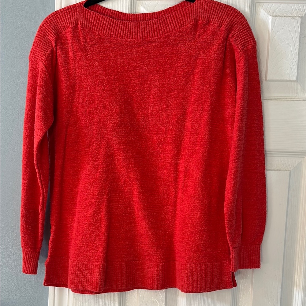 LOFT Red Crew Neck Sweater